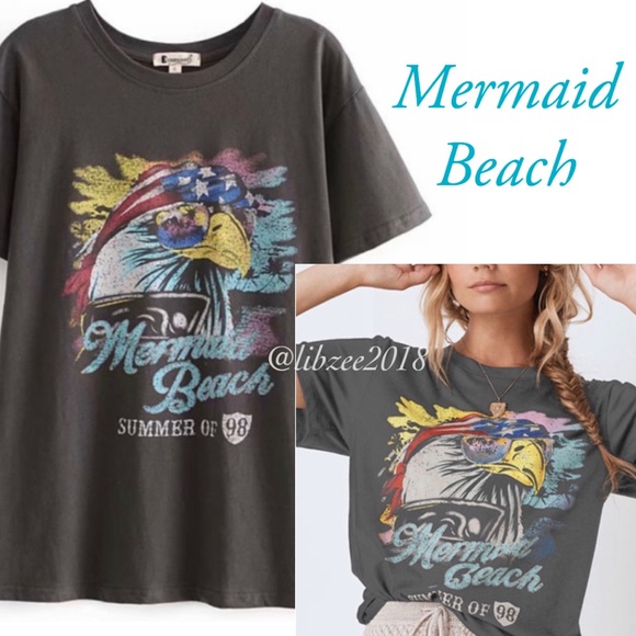 Tops - Mermaid Beach Eagle Island Boho Graphic Tee